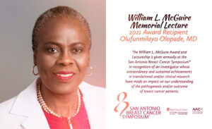 Dra. Olufunmilayon Olapade receberá prêmio este ano no próximo San Antonio Breast Cancer Symposiun