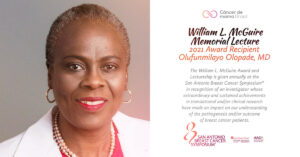 Dra. Olufunmilayon Olapade receberá prêmio este ano no próximo San Antonio Breast Cancer Symposiun